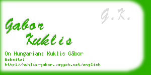 gabor kuklis business card